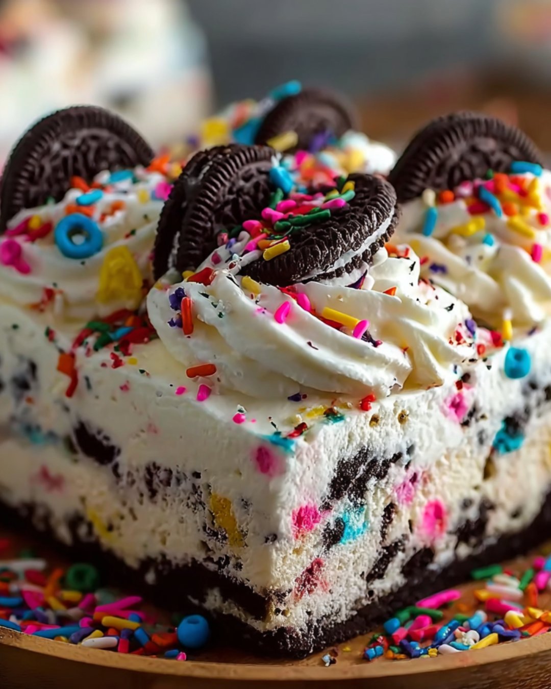 No-Bake Funfetti Oreo Icebox Cake is Irresistible!
