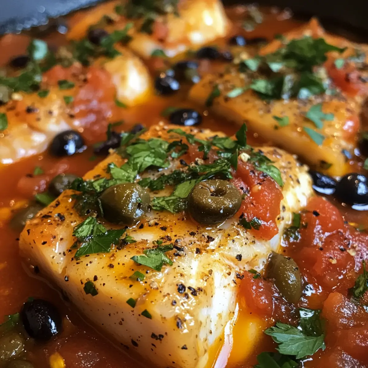 Mediterranean Cod Provençal with Tomatoes, Olives & Capers