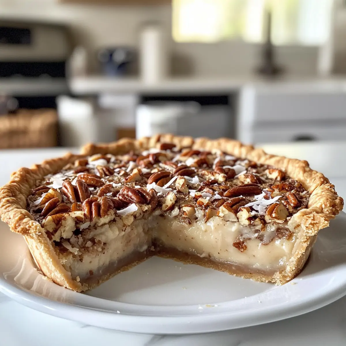 Cream of Coconut Pecan Pie for a Tropical Holiday Delight