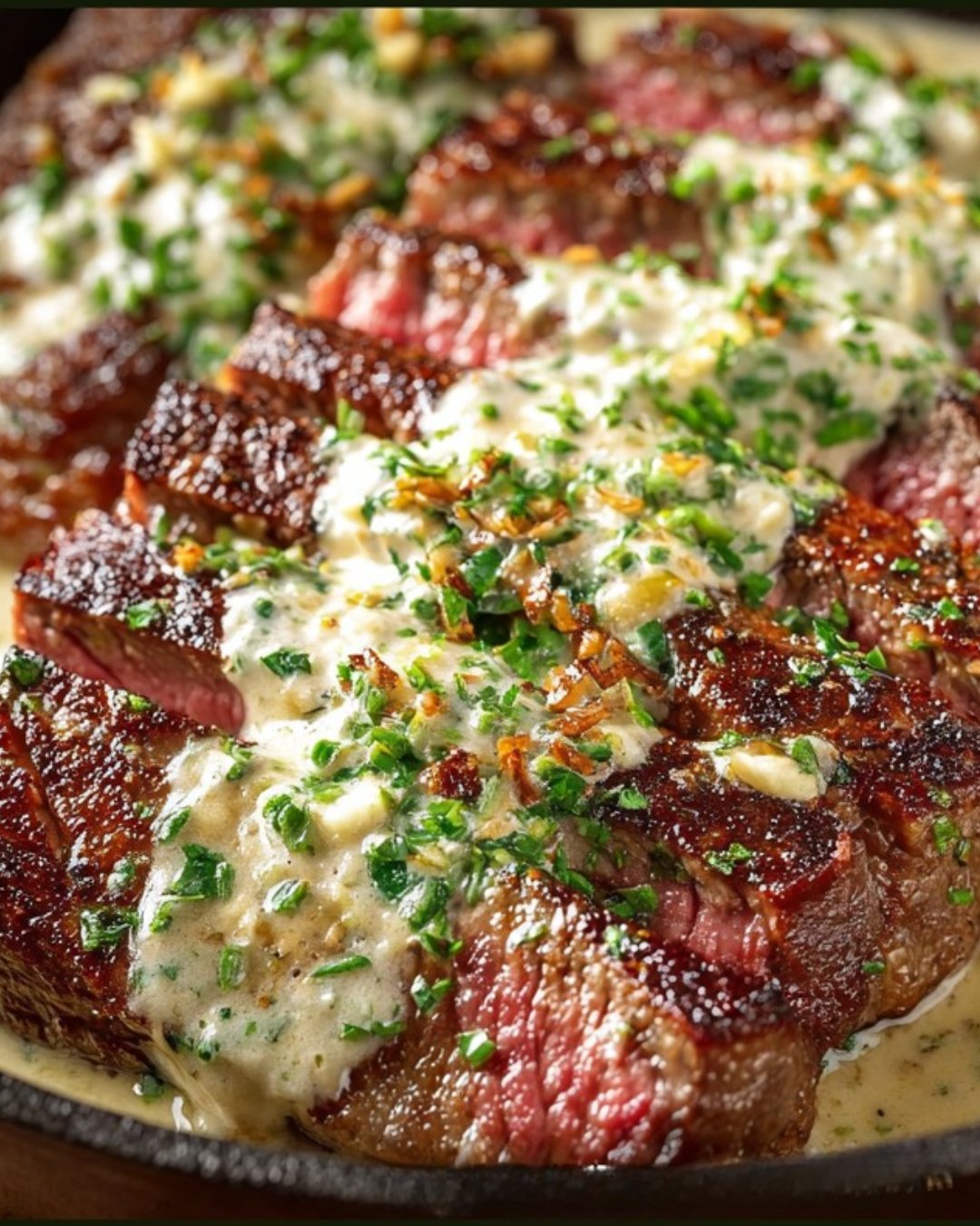 Garlic Butter Steak With Parmesan Cream Sauce rocks dinner time!