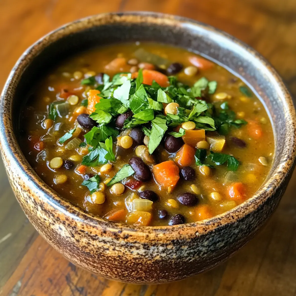 Protein Packed Black Bean and Lentil Soup for Cozy Nights