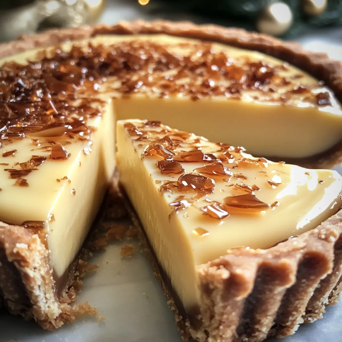 Savor the Holidays: Eggnog Crème Tart with Caramel Shards
