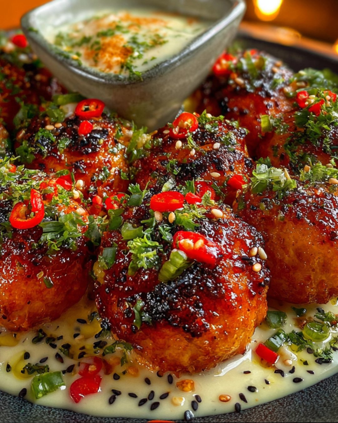 Sweet Chili Salmon Balls with Creamy Garlic Delight You!