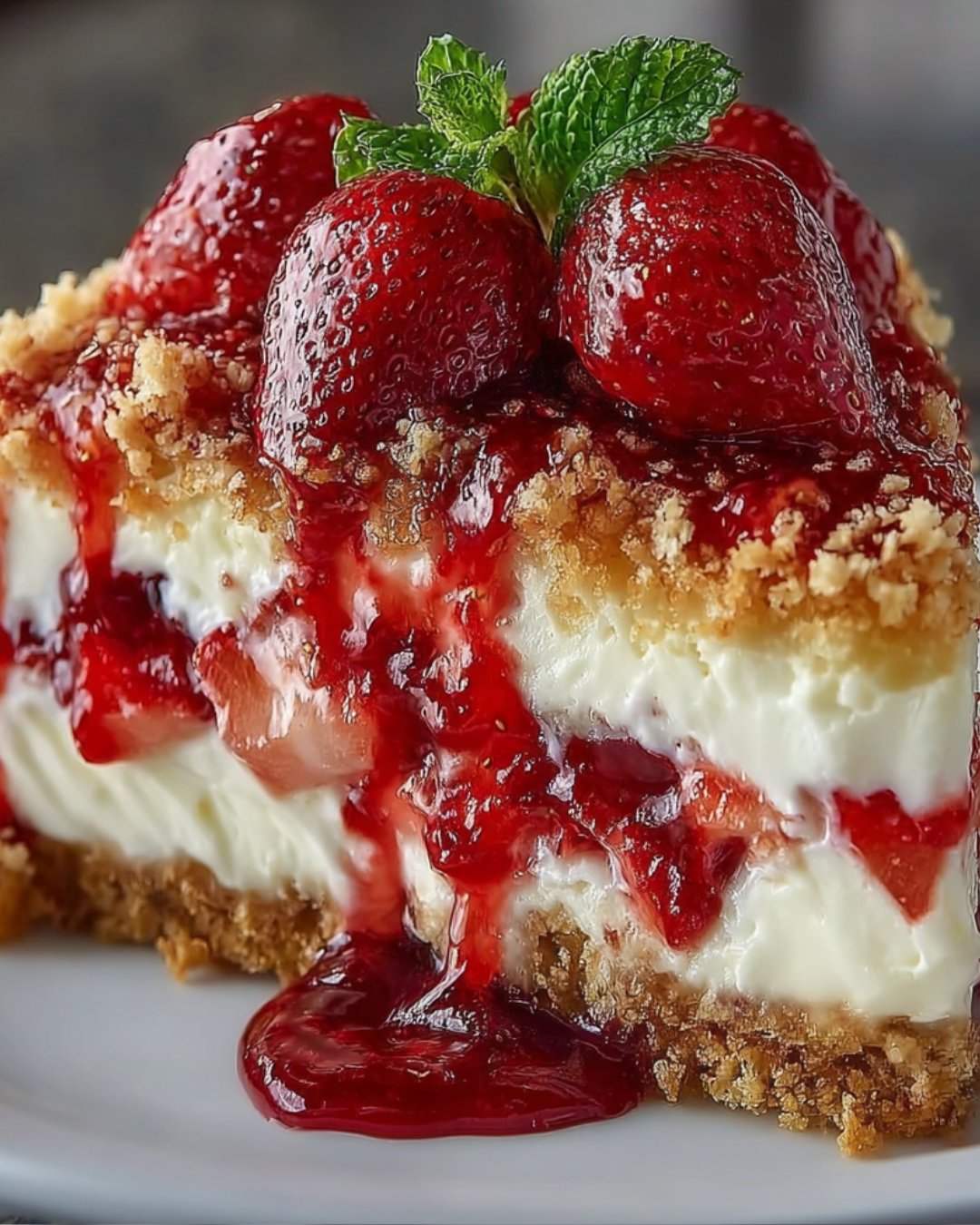 Strawberry Crunch Cheese Cake: A Delightful Treat Awaits!