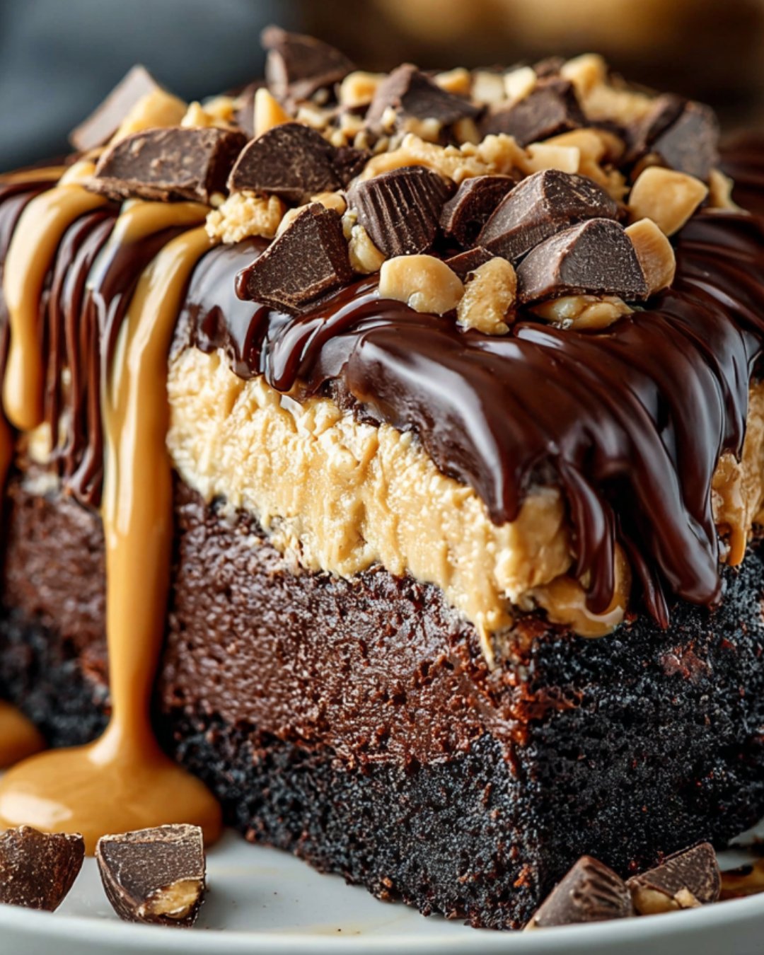 Chocolate Peanut Butter Ooey Gooey Cake is Irresistible!