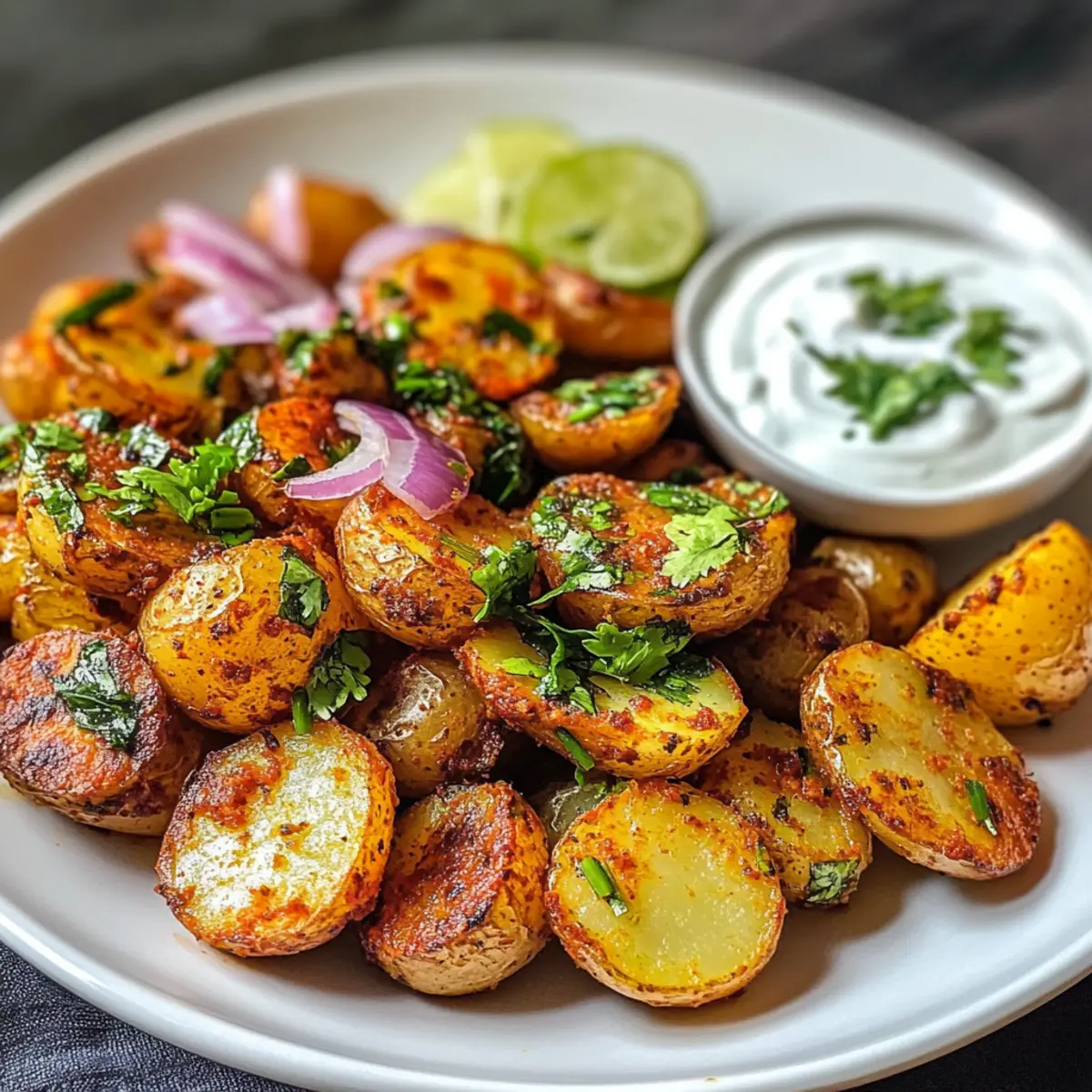 Irresistibly Spiced Chaat Masala Potatoes with Yoghurt Delight