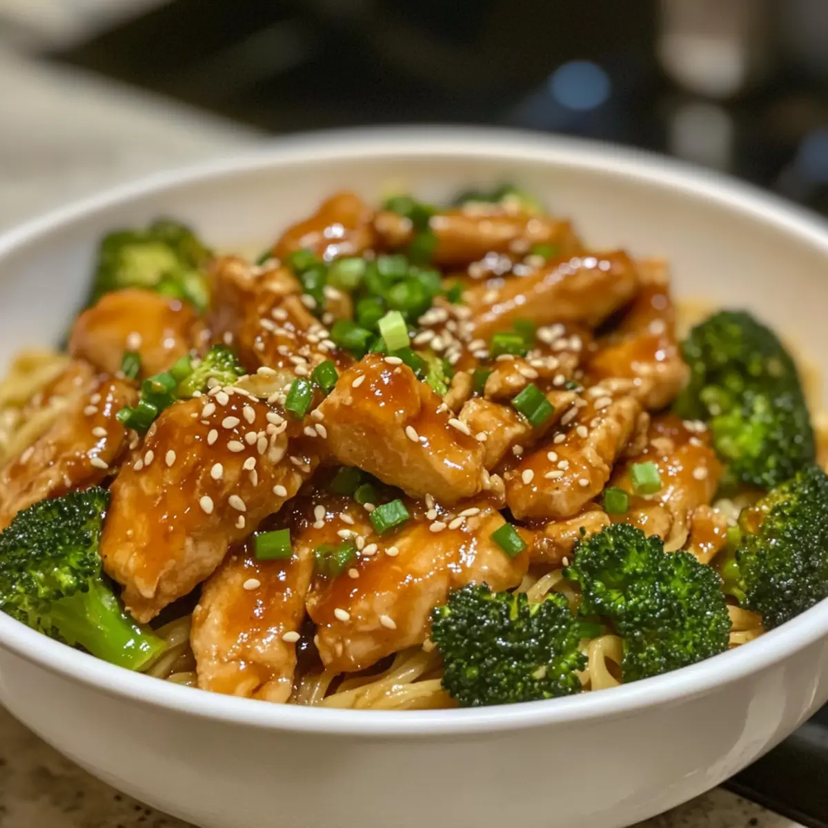 Spicy Garlic Chicken and Broccoli Noodle Bowls You’ll Crave