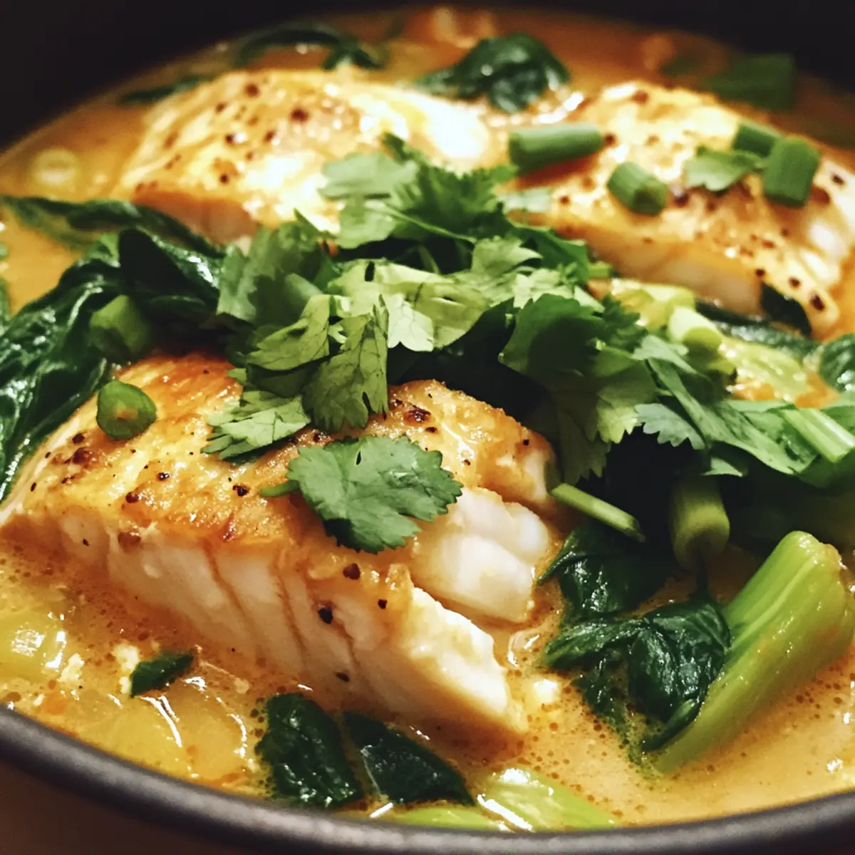 Coconut Fish Stew With Ginger and Greens