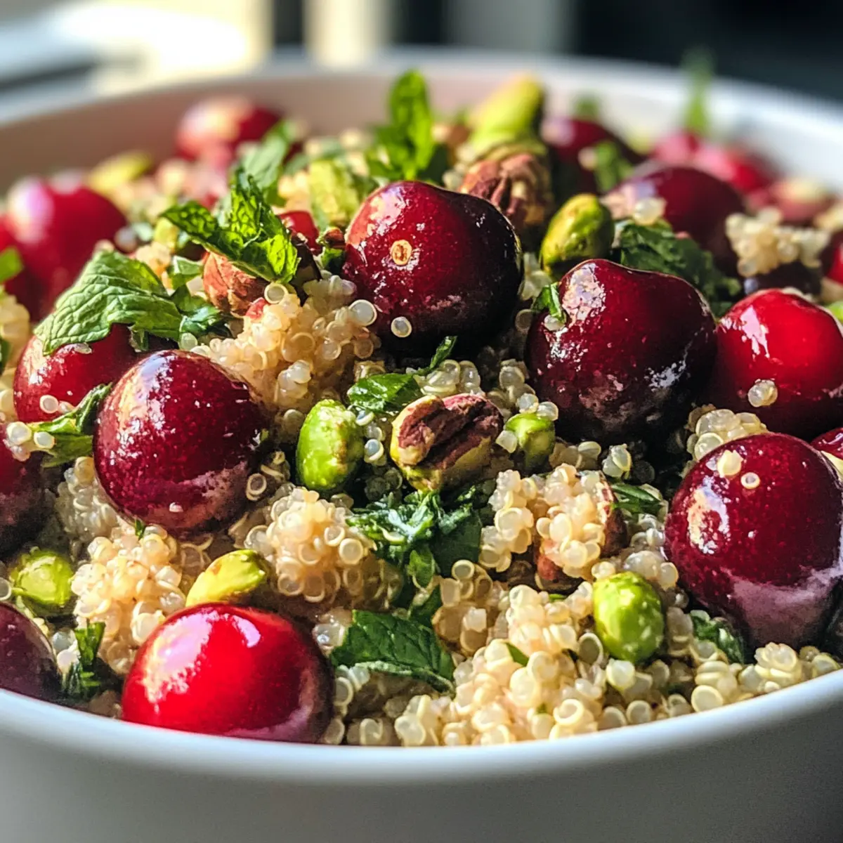 Cherry Pistachio Quinoa Salad Bursting with Flavor and Health