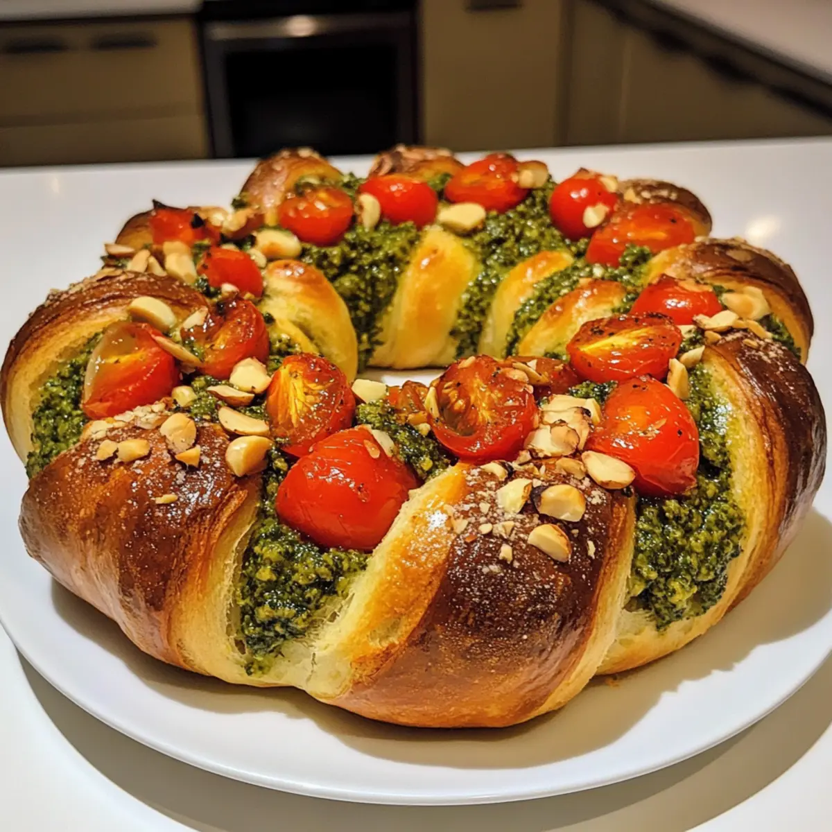 Vegan Pesto Bread Wreath: A Delicious Festive Showstopper