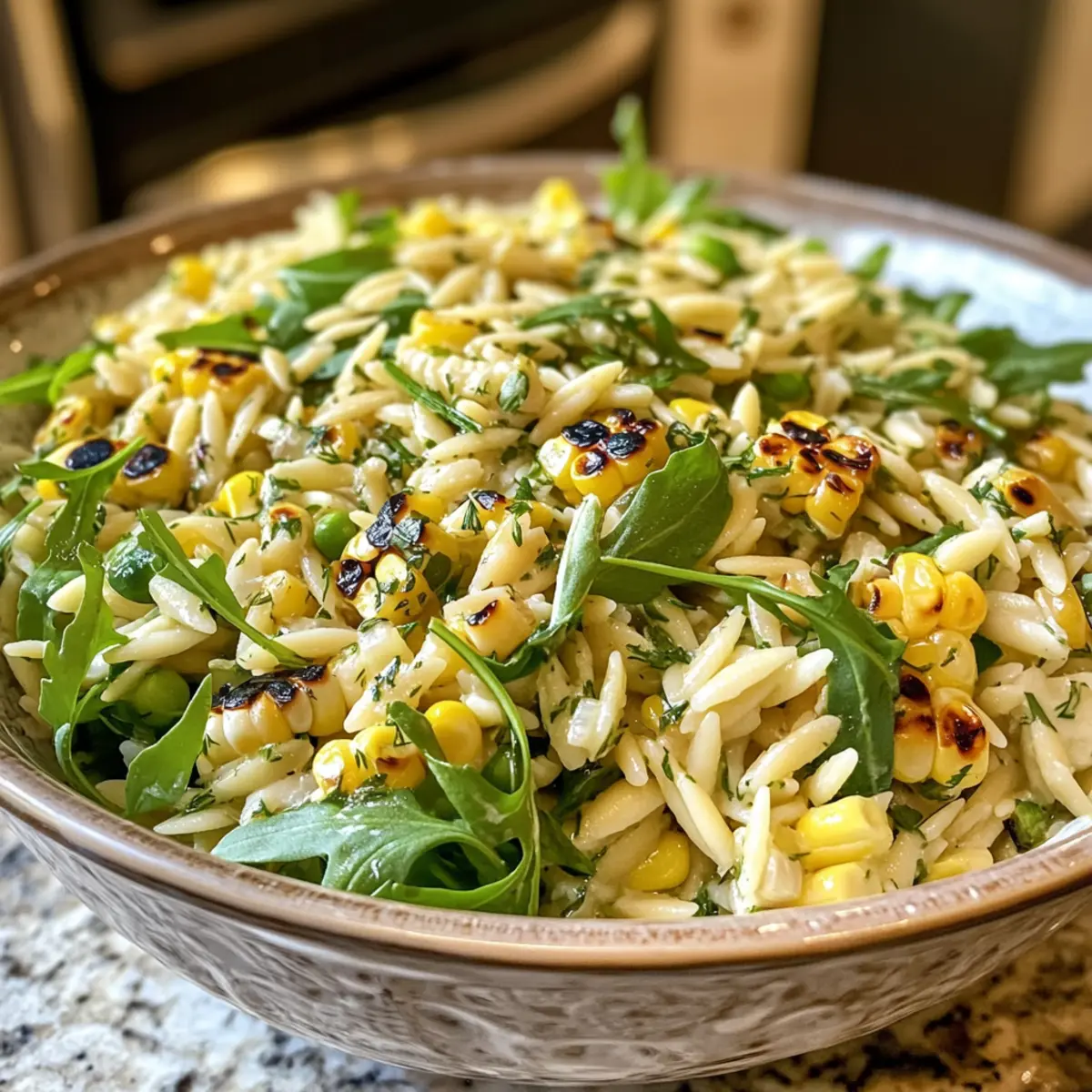 Grilled Corn Orzo Salad with Scallion Dill Dressing Delight