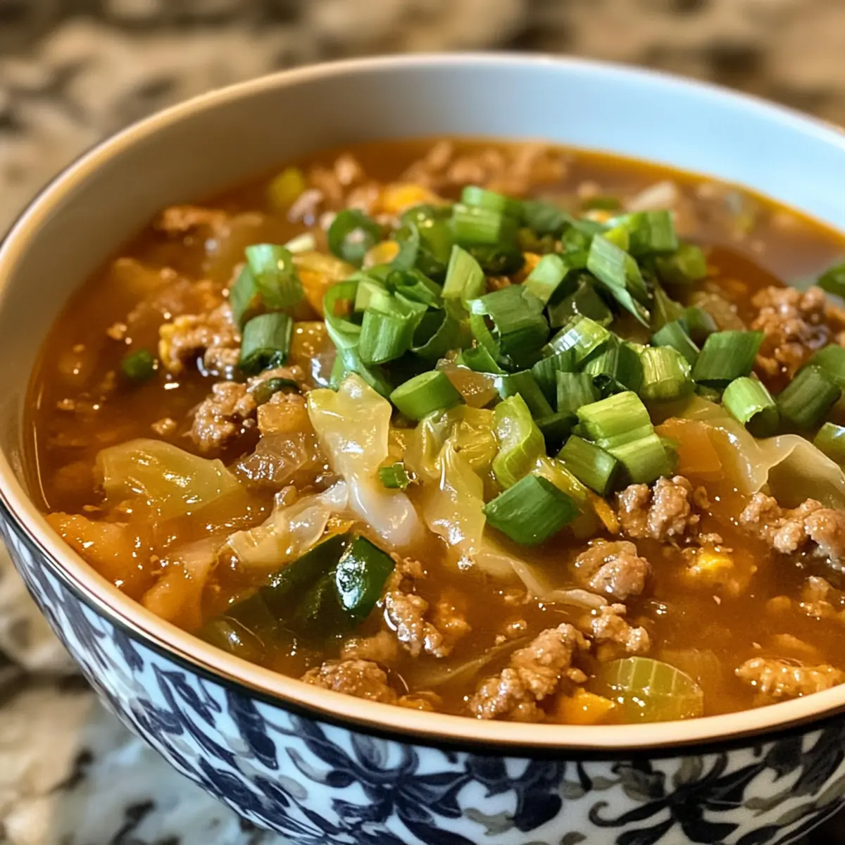 Cozy One-Pot Egg Roll Soup with Green Onions and Ginger Magic