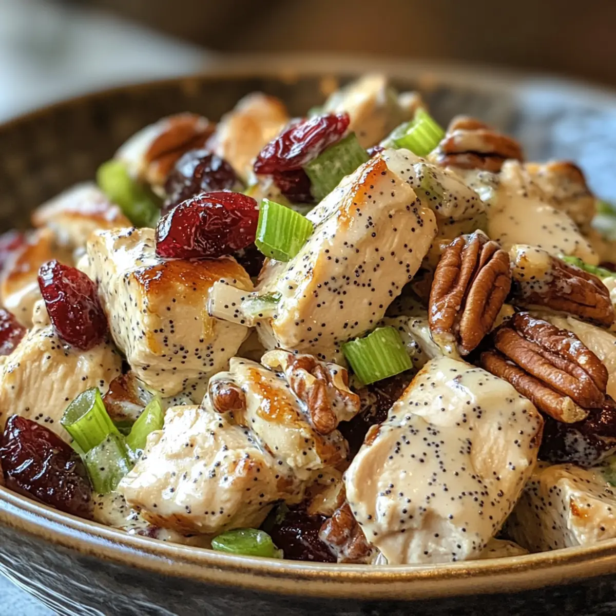 Cranberry Pecan Chicken Salad with Poppy Seed Dressing Delight