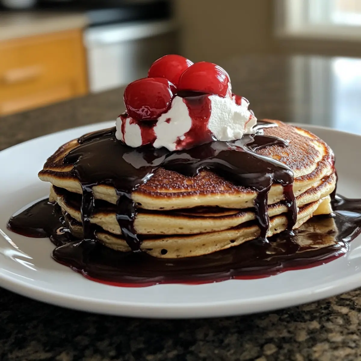 Indulge in Fluffy Chocolate Cherry Pancakes Today