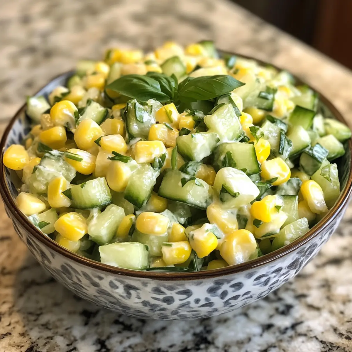 Corn and Cucumber Salad with Basil and Chives for Summer Bliss