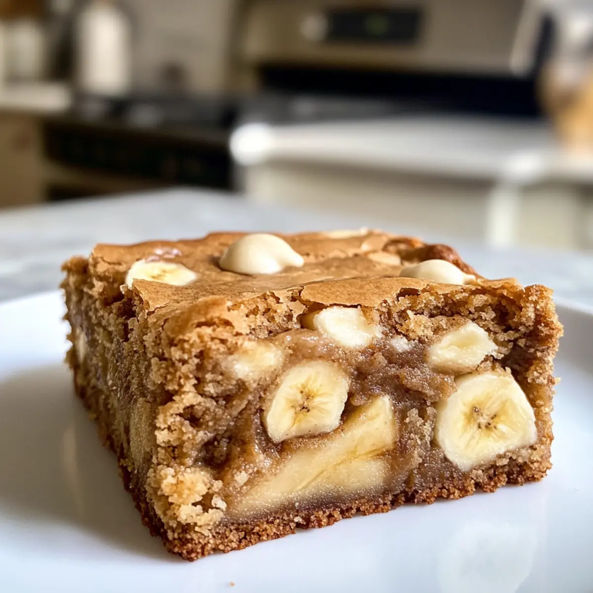 Soft and Chewy Banana Blondies with a Crispy Crust