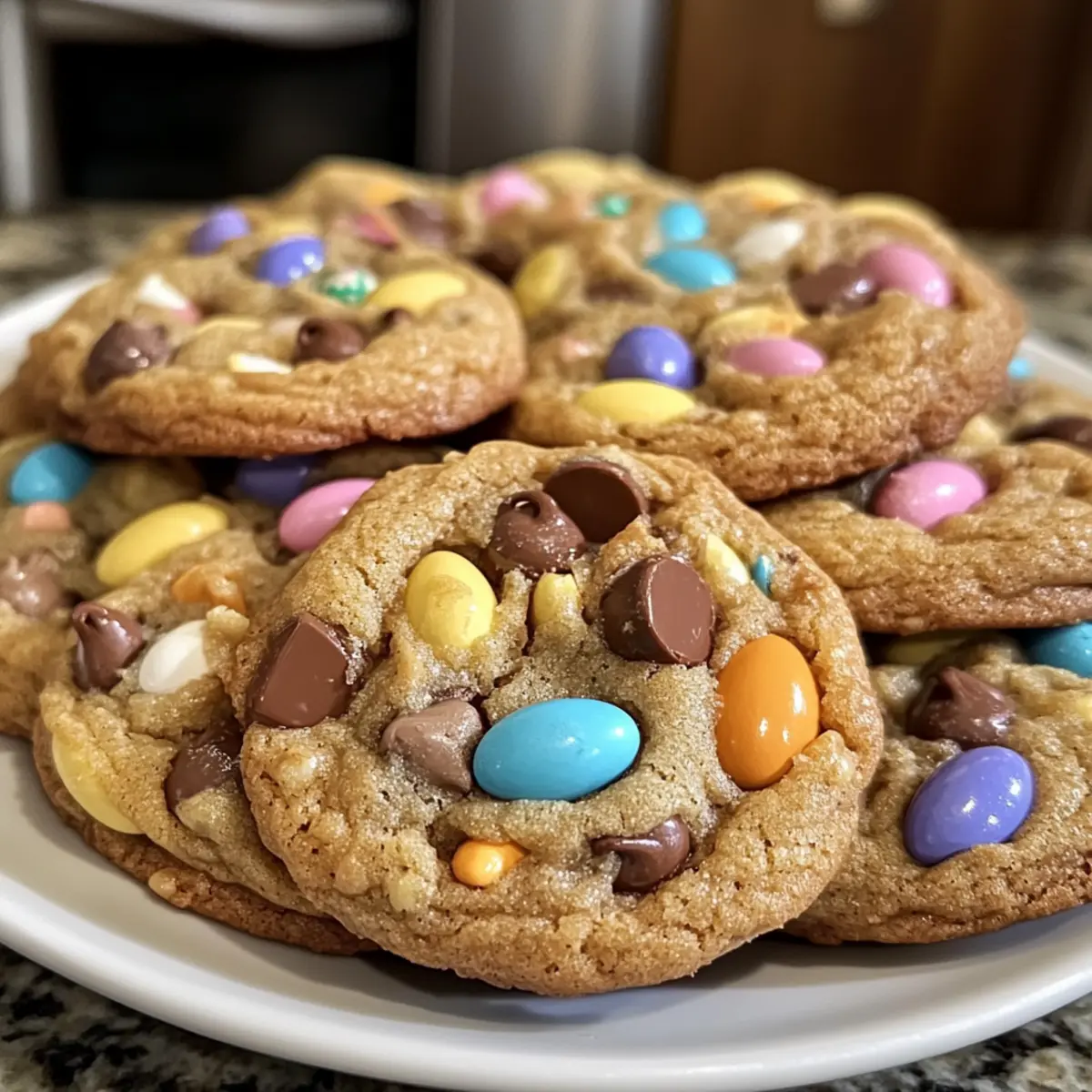 Chewy Easter Monster Cookies Bursting with Chocolate Joy