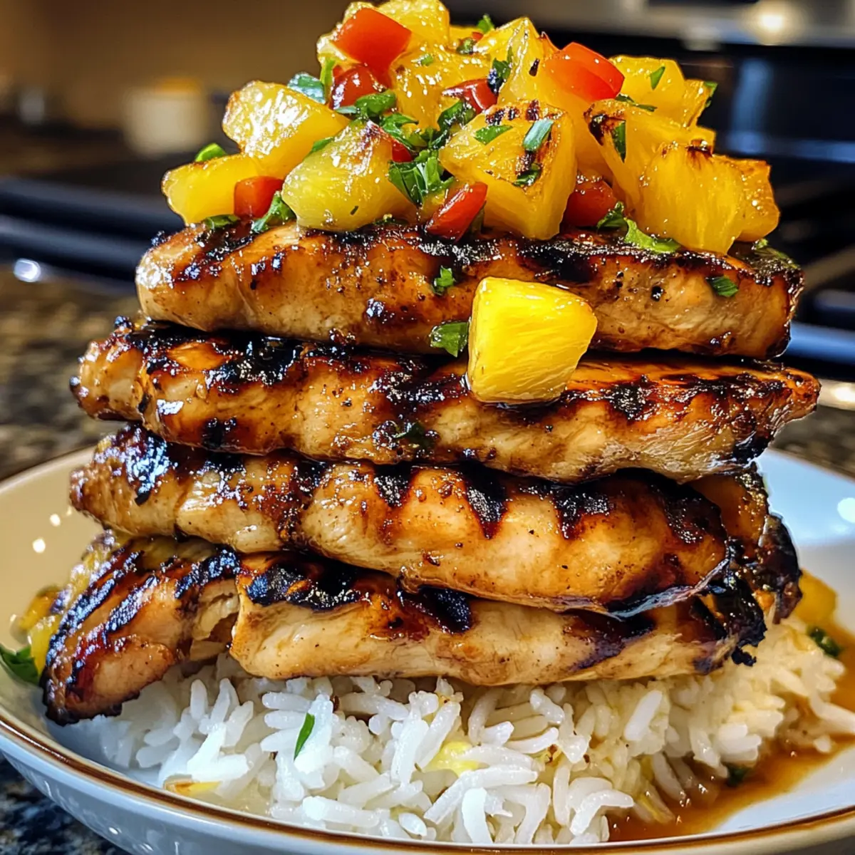 Irresistible Hawaiian Huli Huli Chicken Stack Just Like Paradise