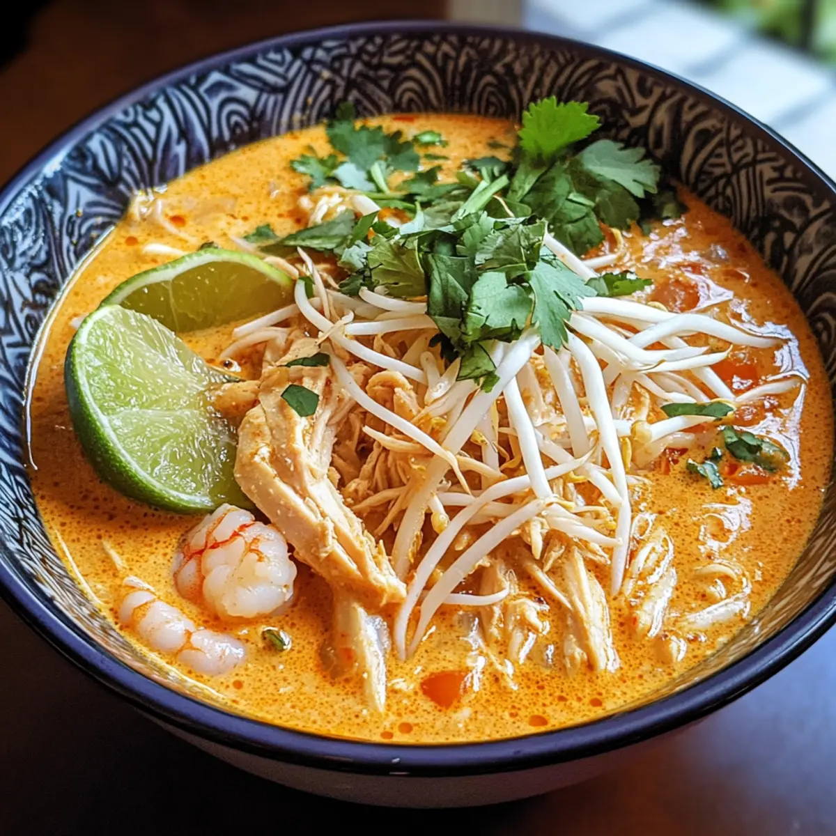 Creamy Coconut Curry Soup with Rice Noodles for Cozy Nights
