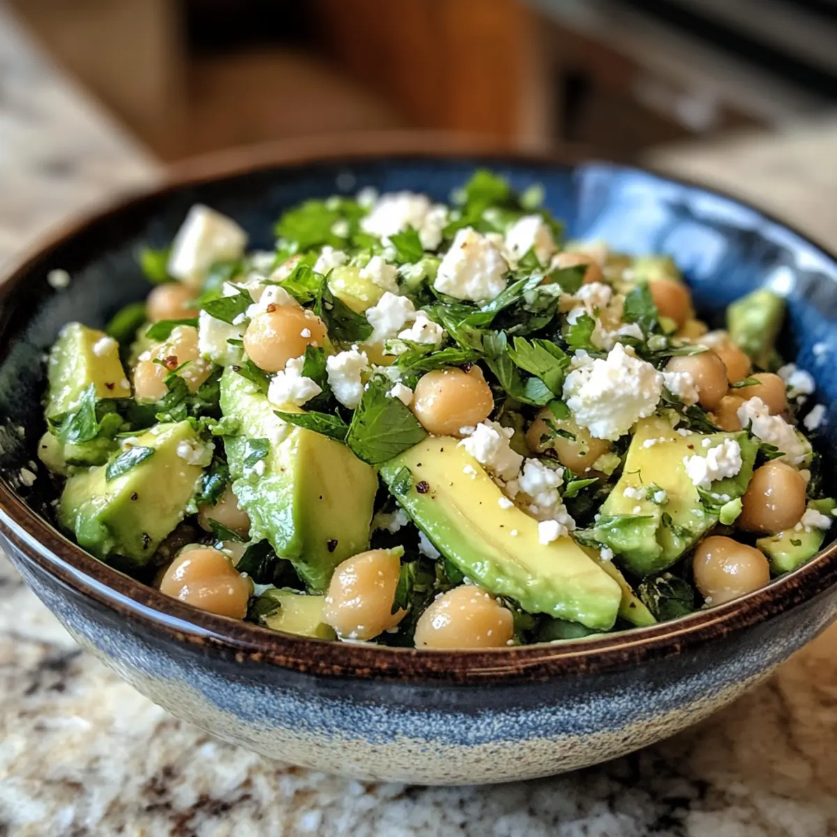 Kichererbsen Feta Avocado Salad for a Fresh Mediterranean Boost