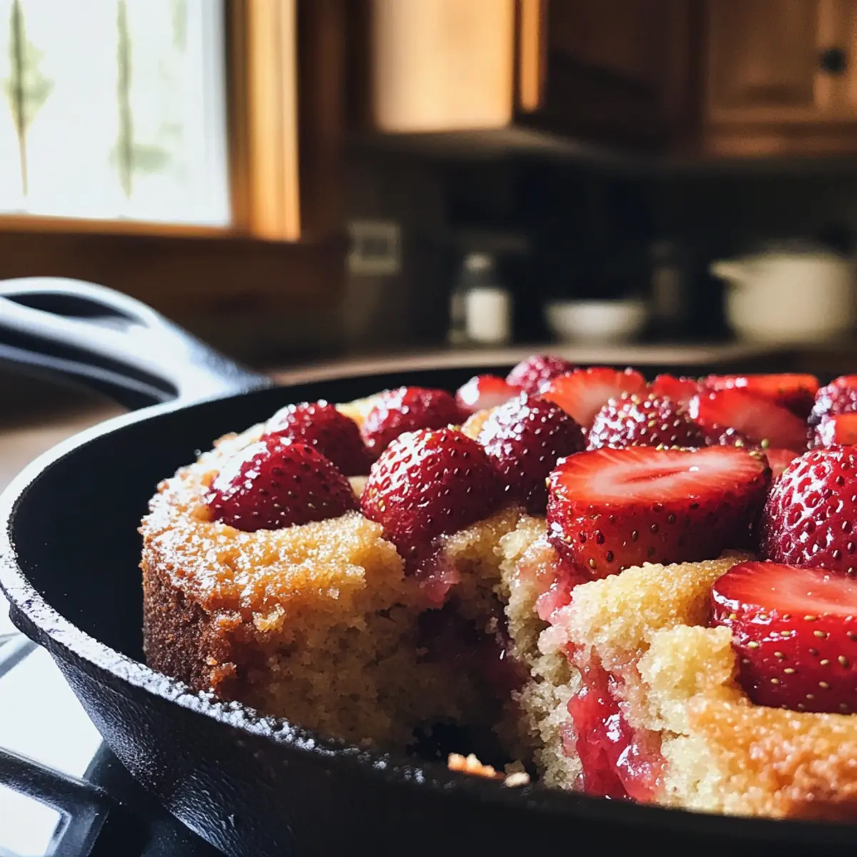 Savory Sweet Strawberry Skillet Cake for Summer Bliss