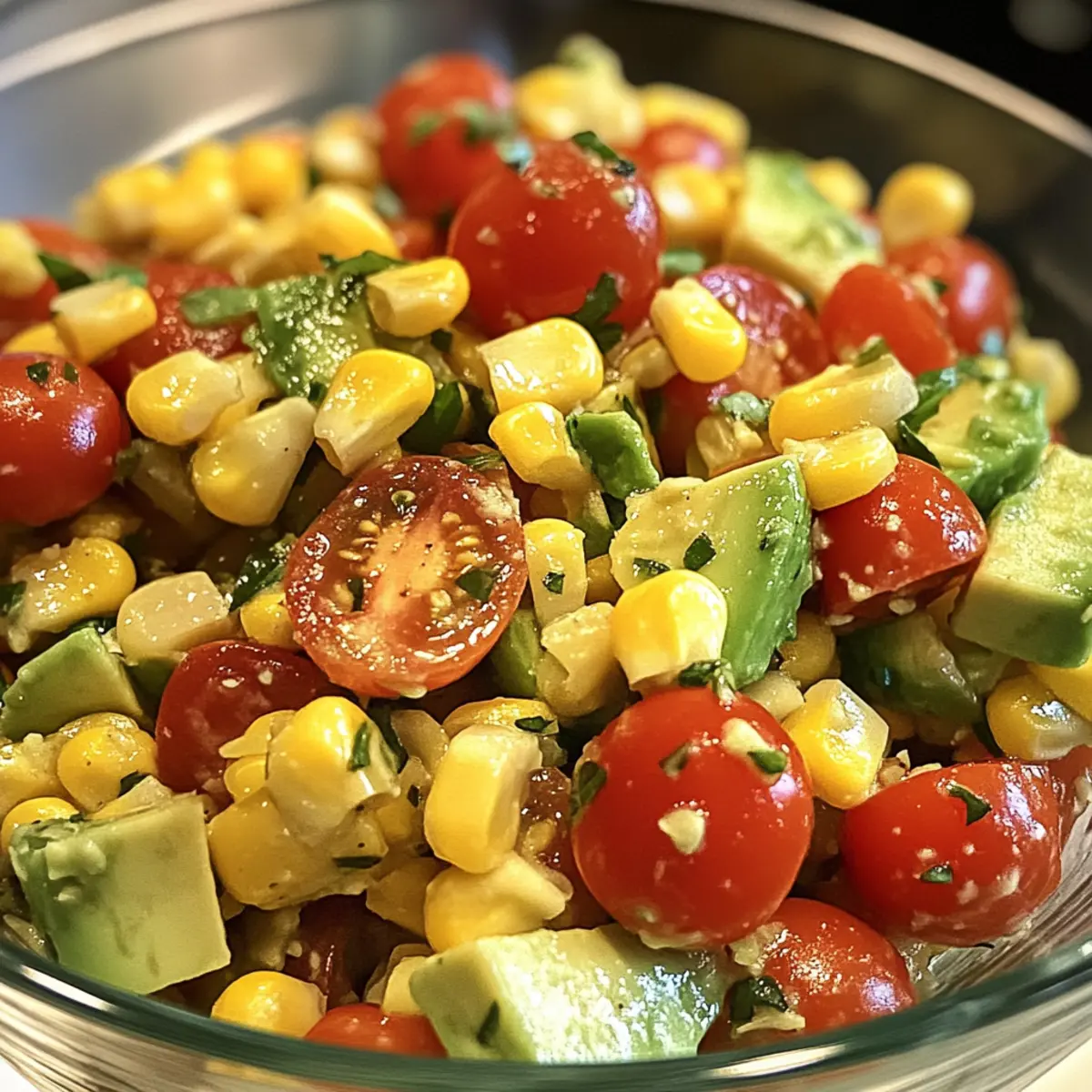 Fresh Grilled Corn Avocado Salad with Cherry Tomatoes Bliss