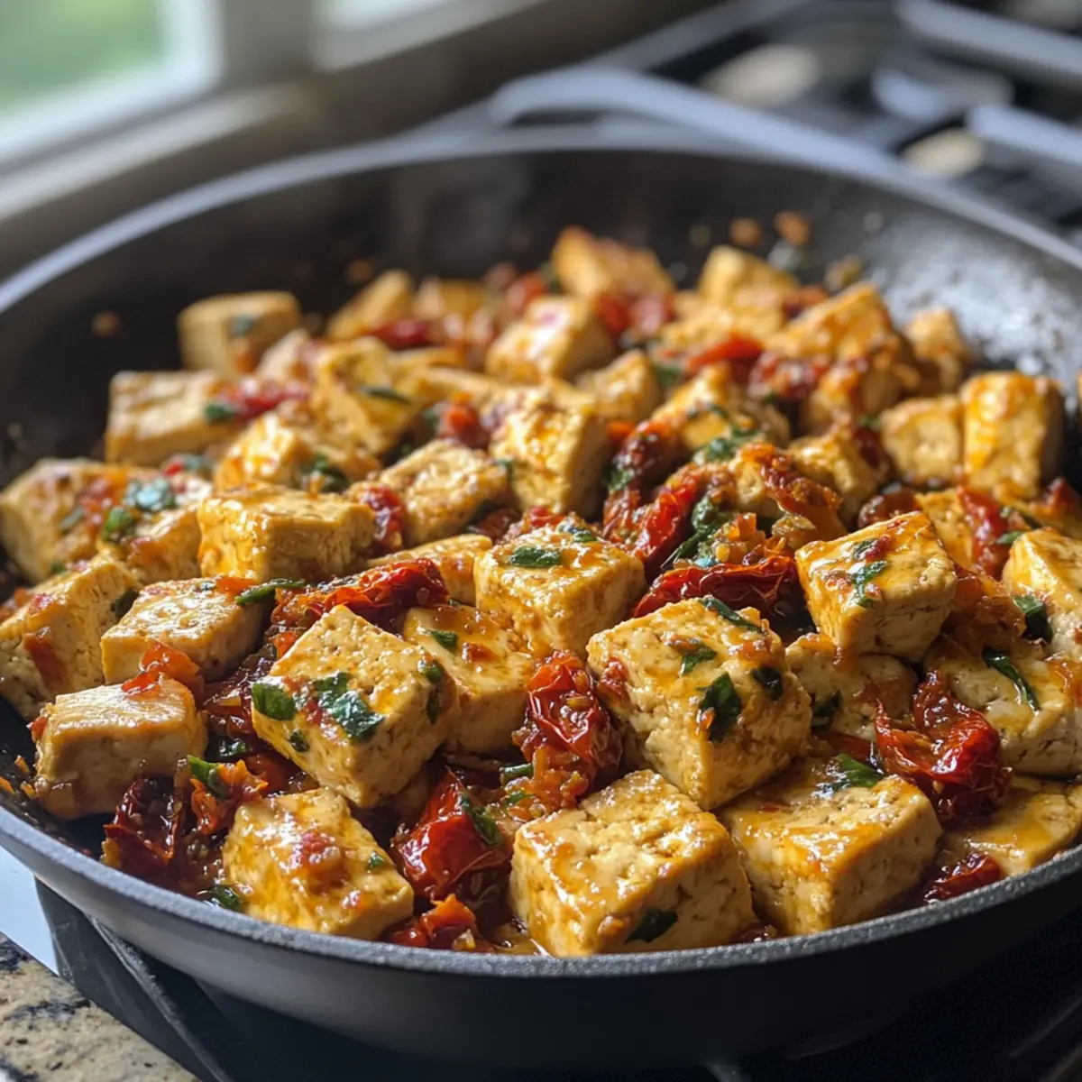 Crispy Tofu in Creamy Sun-Dried Tomato Sauce You’ll Love