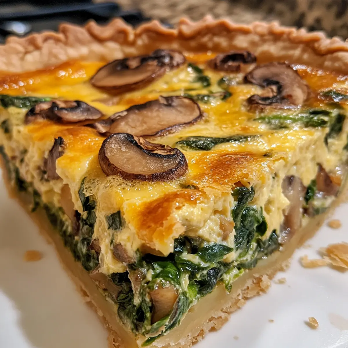 Deliciously Creamy Tasty Spinach Mushroom Quiche Made Easy