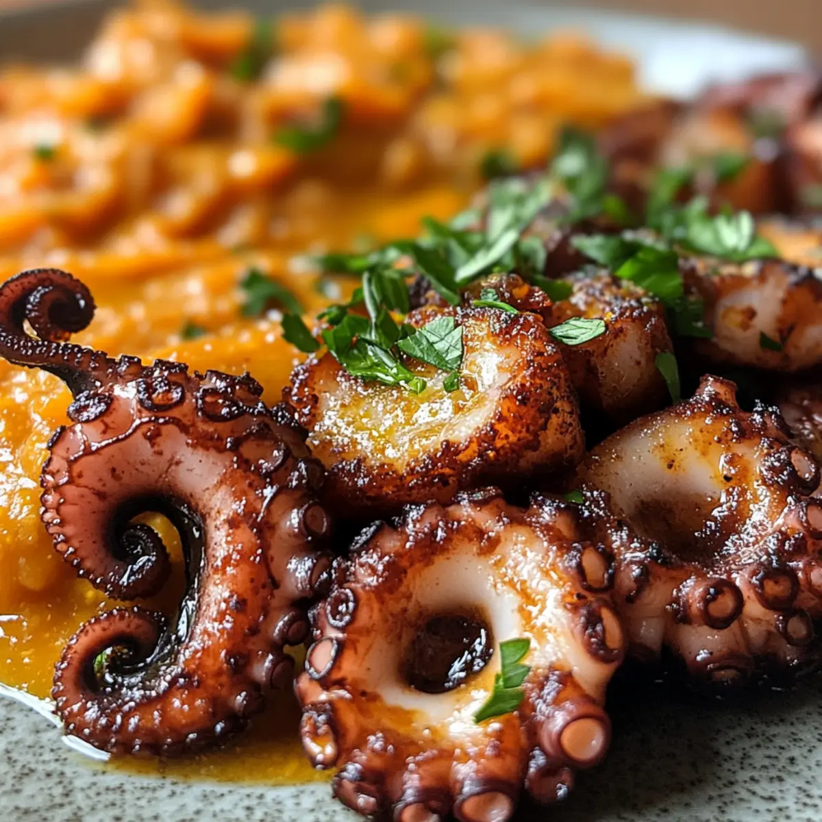 Braised Octopus with Smoky Romesco Sauce for Home Chefs