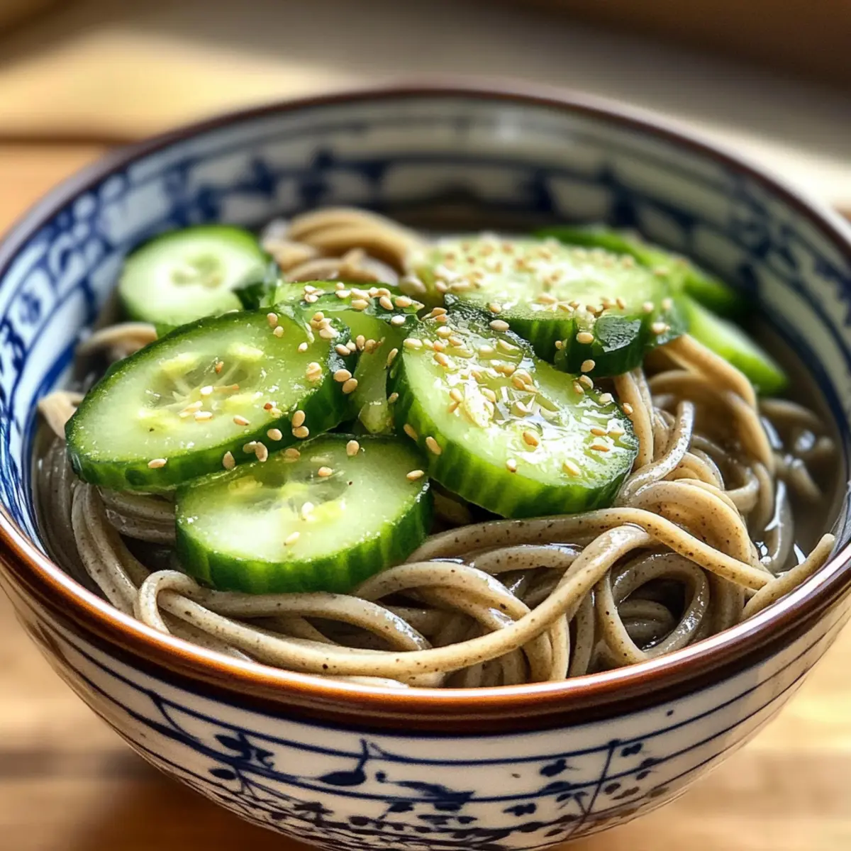 Cold Soba Noodle Bowl with Cucumber