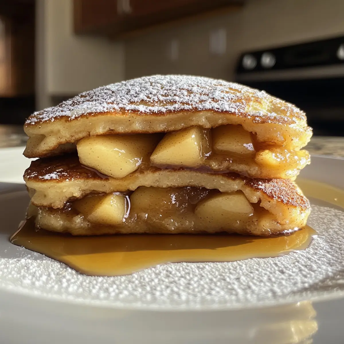 Fluffy Cinnamon Apple Stuffed Pancakes for Cozy Mornings