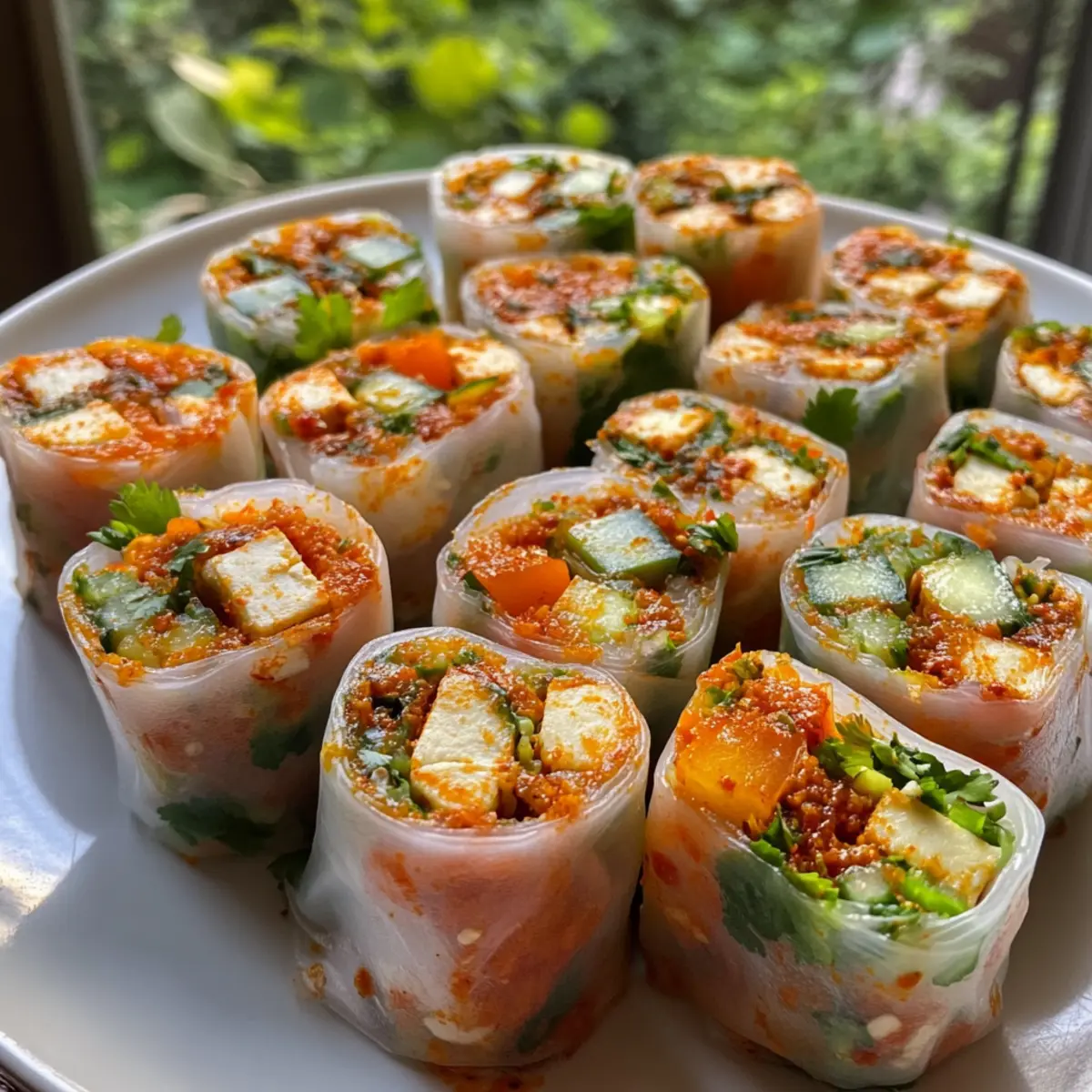 Deliciously Spicy Indian Rice Paper Rolls with Paneer Delight