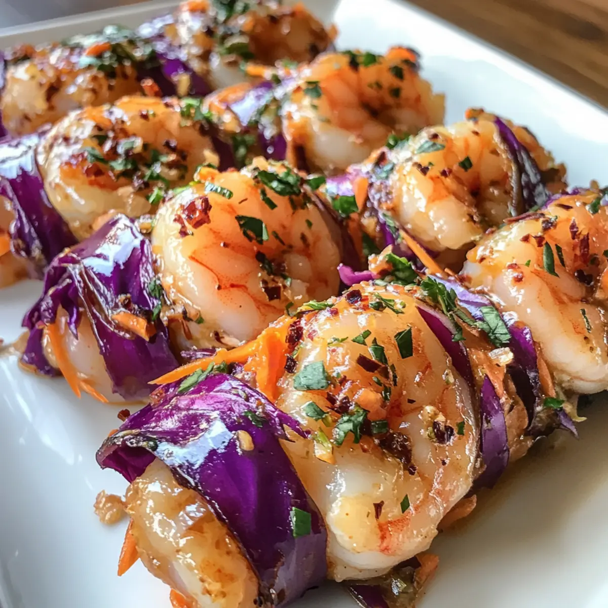Crispy Red Cabbage Shrimp Rolls