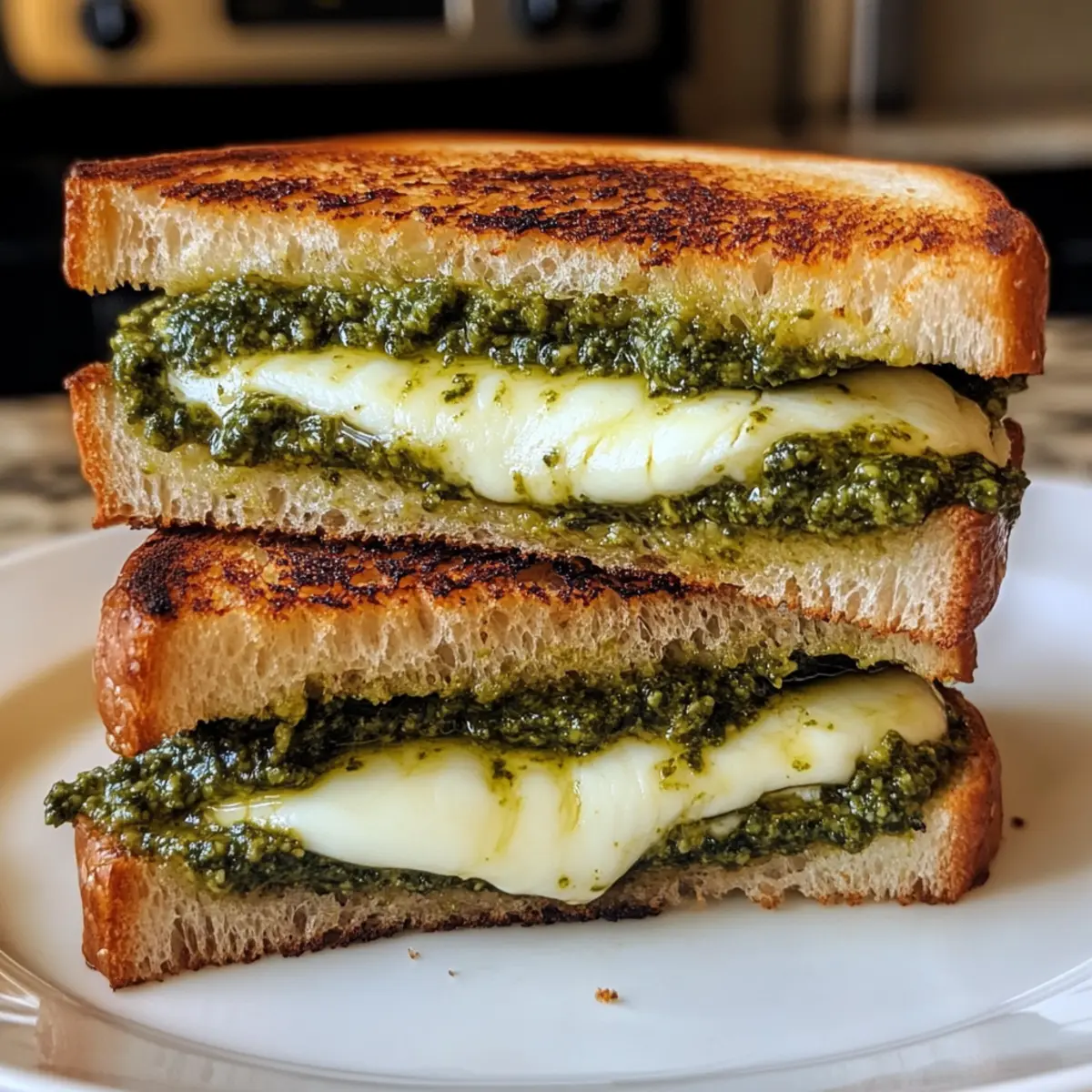 Crispy Mozzarella Sandwich With Pesto
